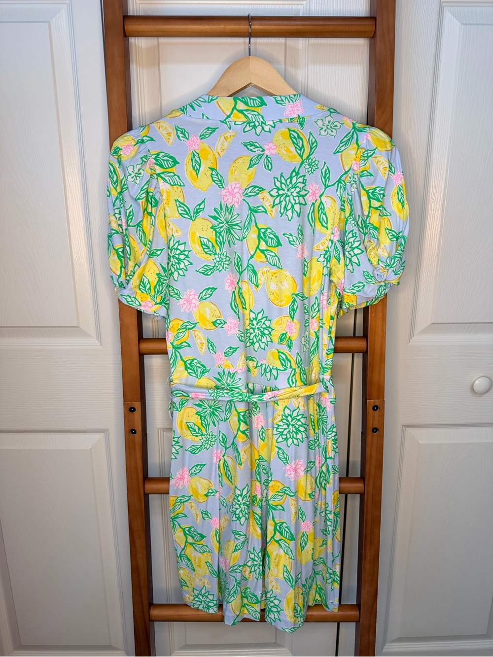Lilly Pulitzer Sailynn Romper Bluette Make Lemonade Lemon Wrap Skort M - Picture 7 of 11